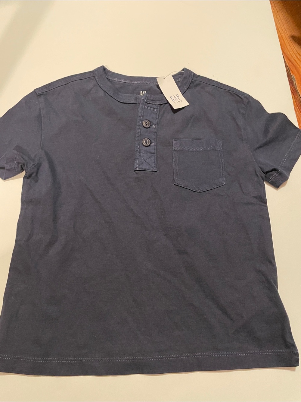 GAP Kids Boy’s Size XS Navy Blue Short Sleeve Shirt with Chest Pocket NWT